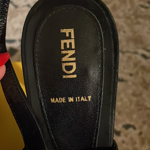 Vintage Fendi Suede Buckle Peep Toe Heels - Picture 3 of 9